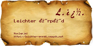 Leichter Árpád névjegykártya